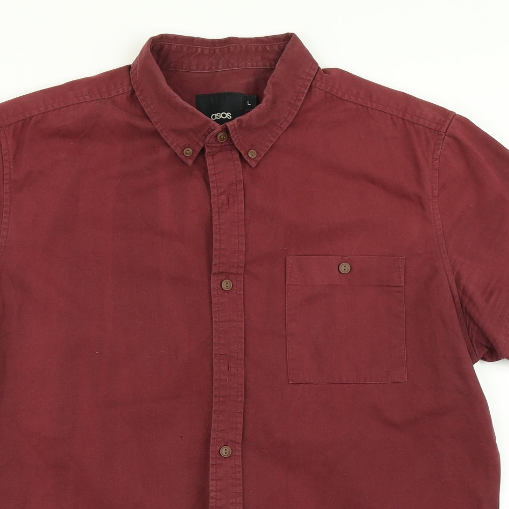 ASOS Mens Red    Button-Up Size L