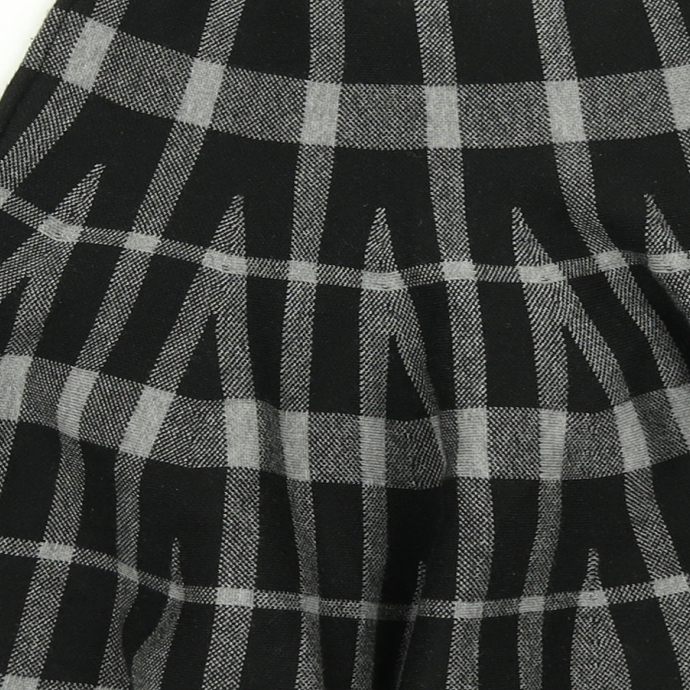 New Look Womens Black Check Knit Flare Skirt Size S