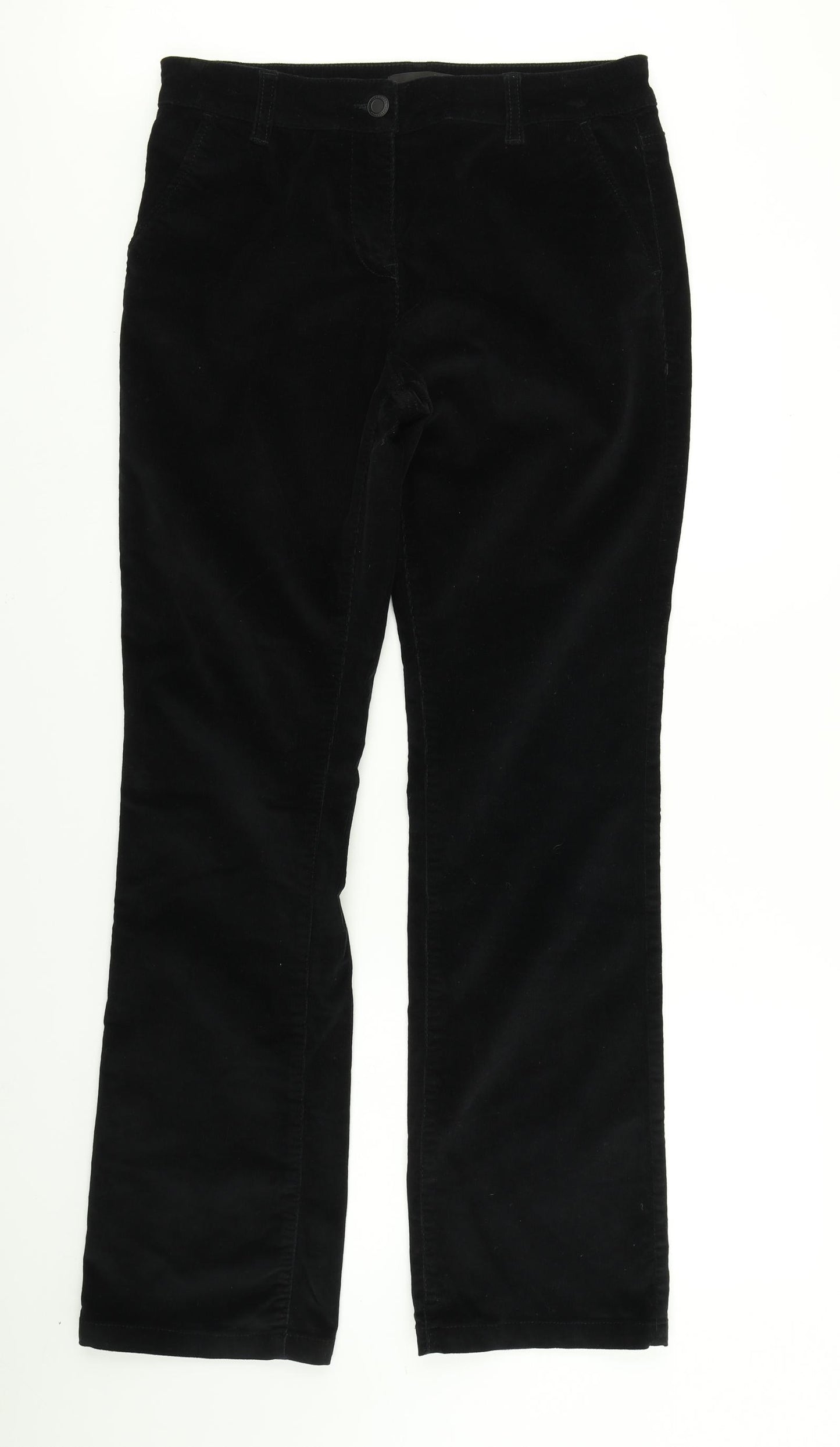 NEXT Womens Black  Corduroy Chino Trousers Size 12 L30 in
