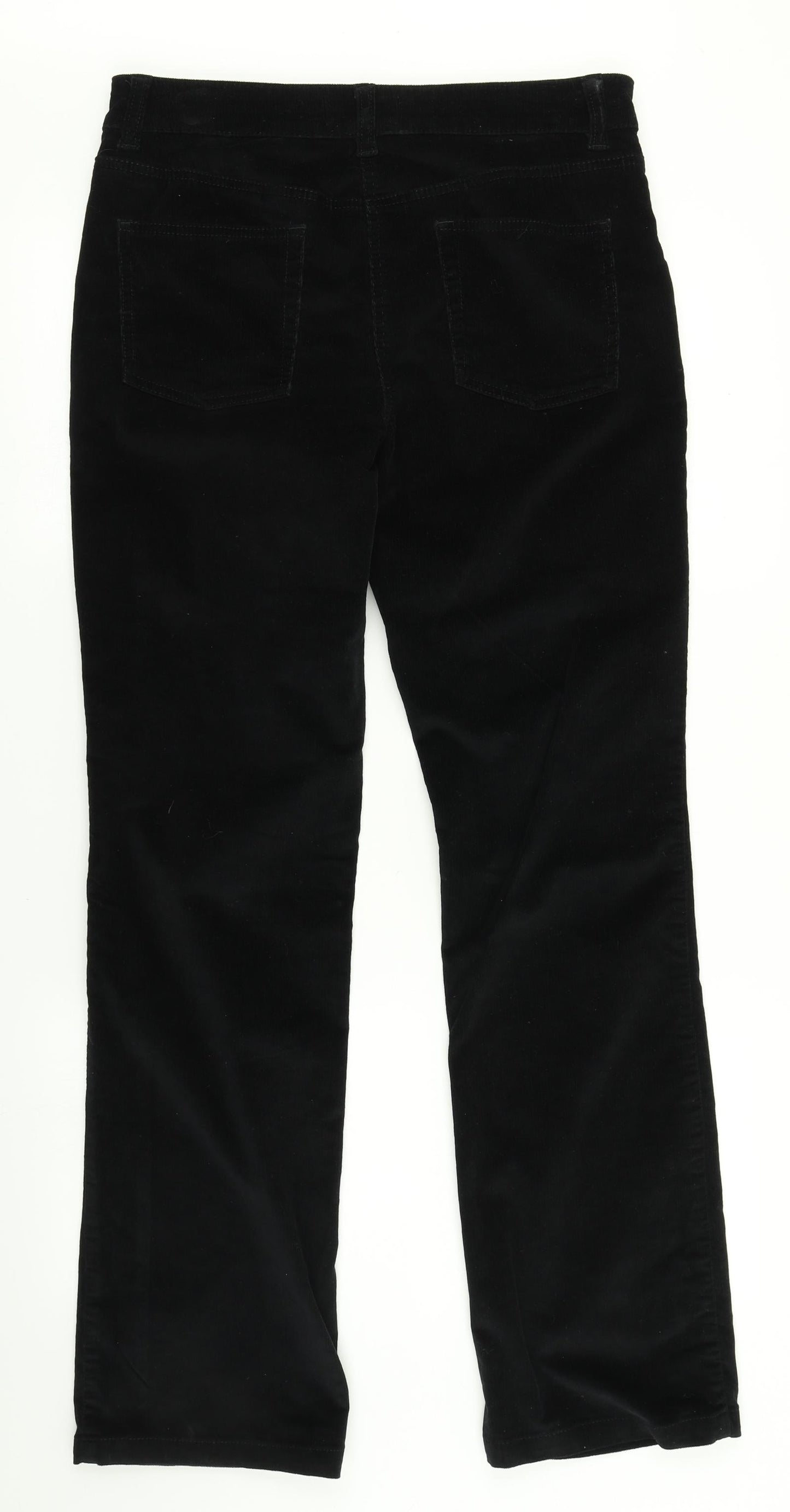 NEXT Womens Black  Corduroy Chino Trousers Size 12 L30 in
