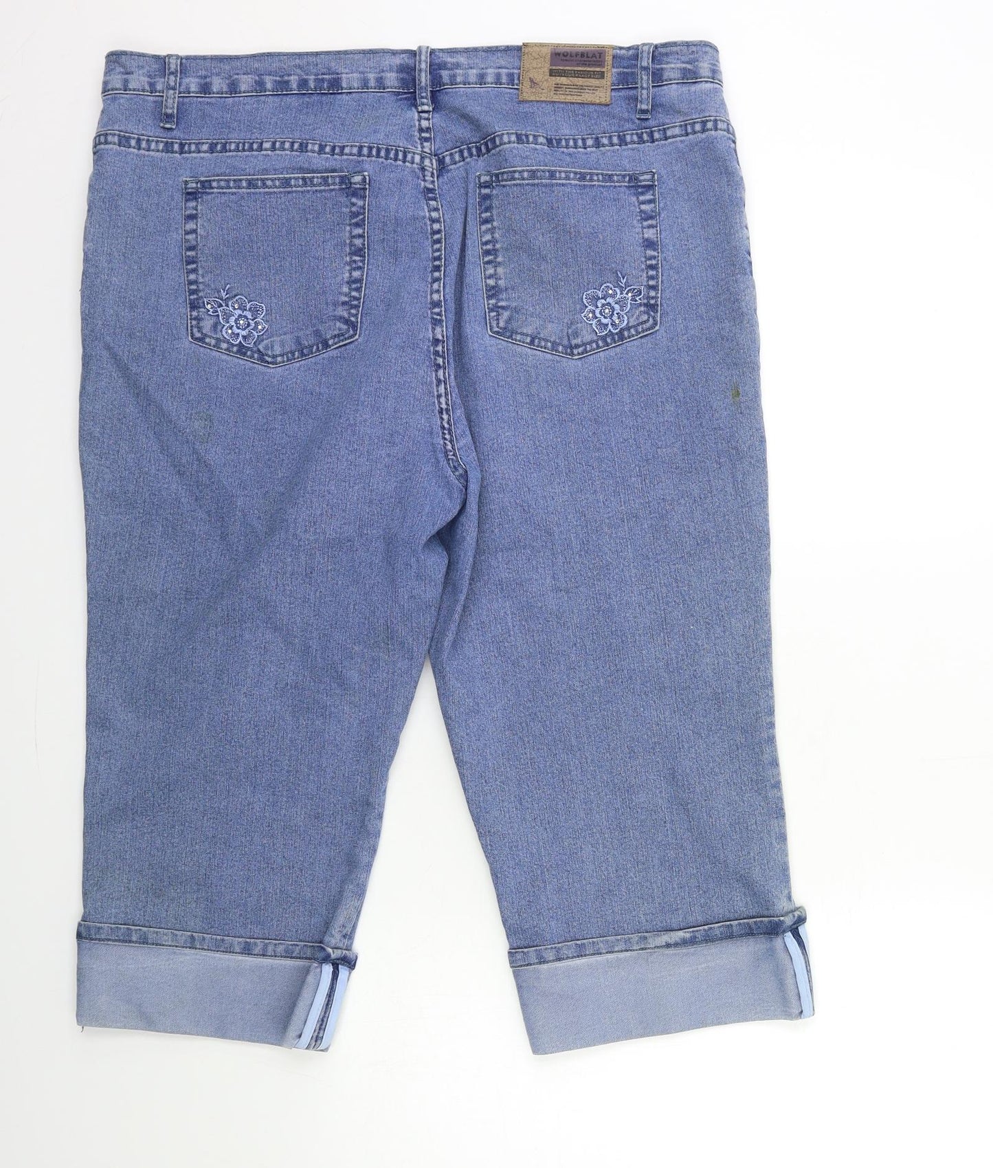 WOLF BLAT Womens Blue  Denim Cropped Jeans Size 36 in L20 in