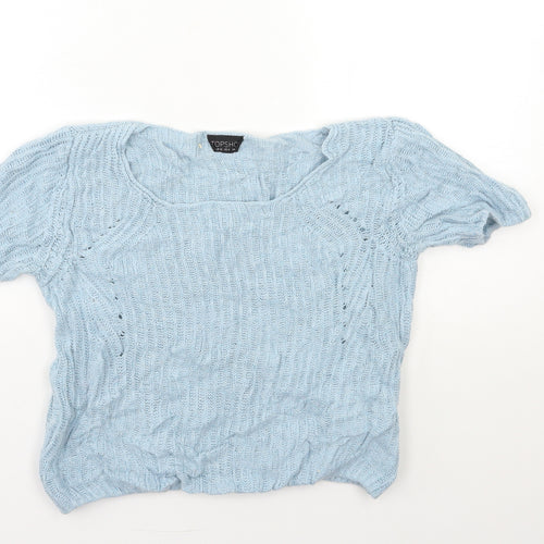 Topshop Womens Blue  Knit Pullover Jumper Size 8