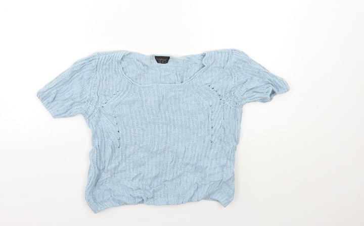 Topshop Womens Blue Knit Pullover Jumper Size 8