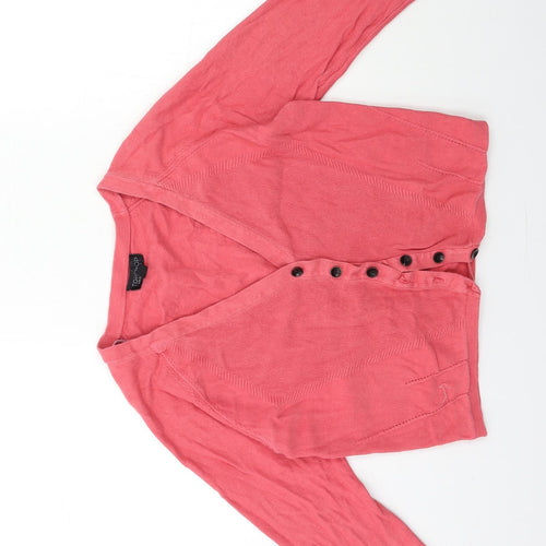 Topshop Womens Red  Knit Cardigan Jumper Size 8