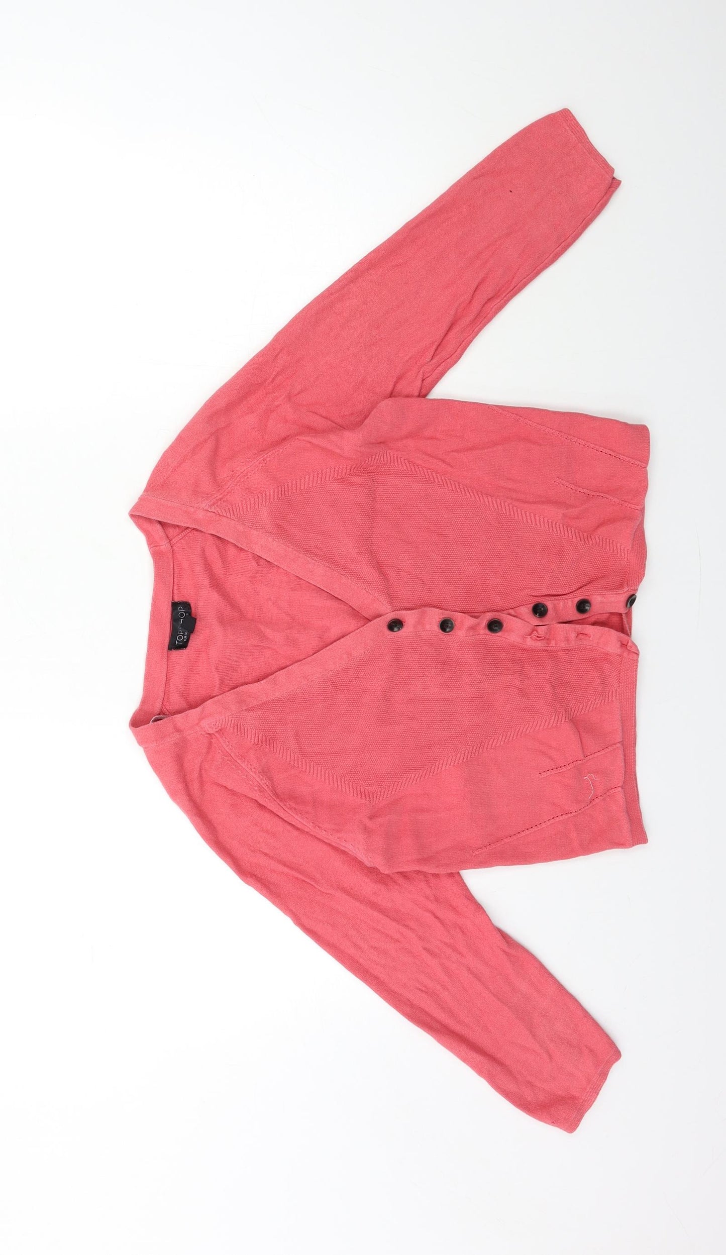 Topshop Womens Red  Knit Cardigan Jumper Size 8