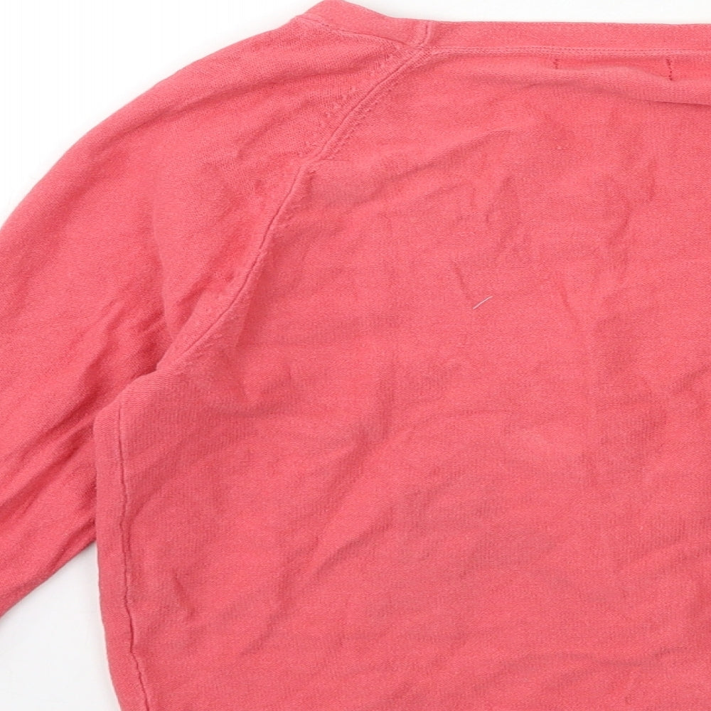 Topshop Womens Red  Knit Cardigan Jumper Size 8