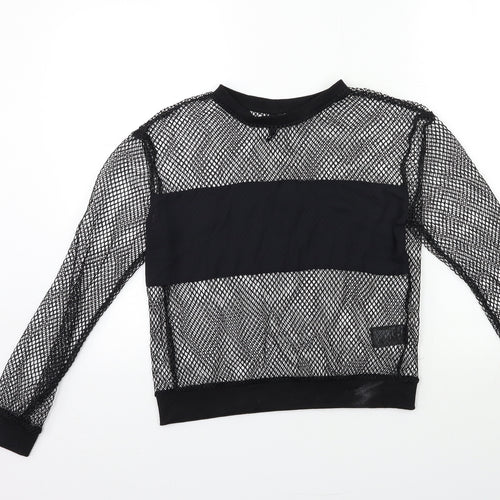 H&M Womens Black  Knit Pullover Sweatshirt Size 8