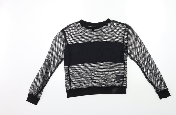H&M Womens Black Knit Pullover Sweatshirt Size 8
