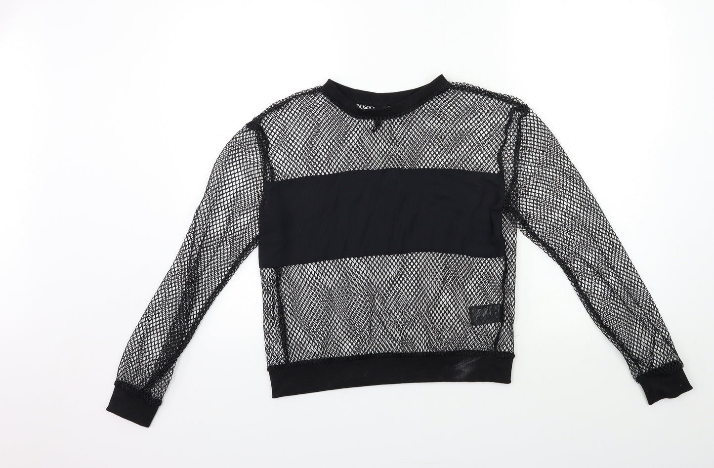 H&M Womens Black  Knit Pullover Sweatshirt Size 8