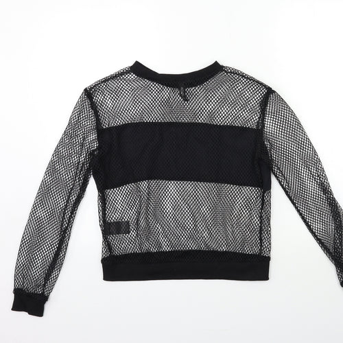 H&M Womens Black  Knit Pullover Sweatshirt Size 8