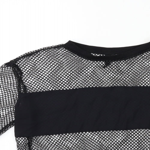 H&M Womens Black  Knit Pullover Sweatshirt Size 8