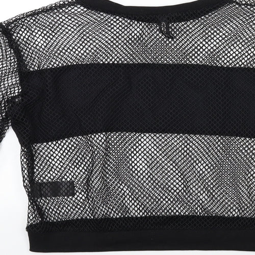 H&M Womens Black  Knit Pullover Sweatshirt Size 8