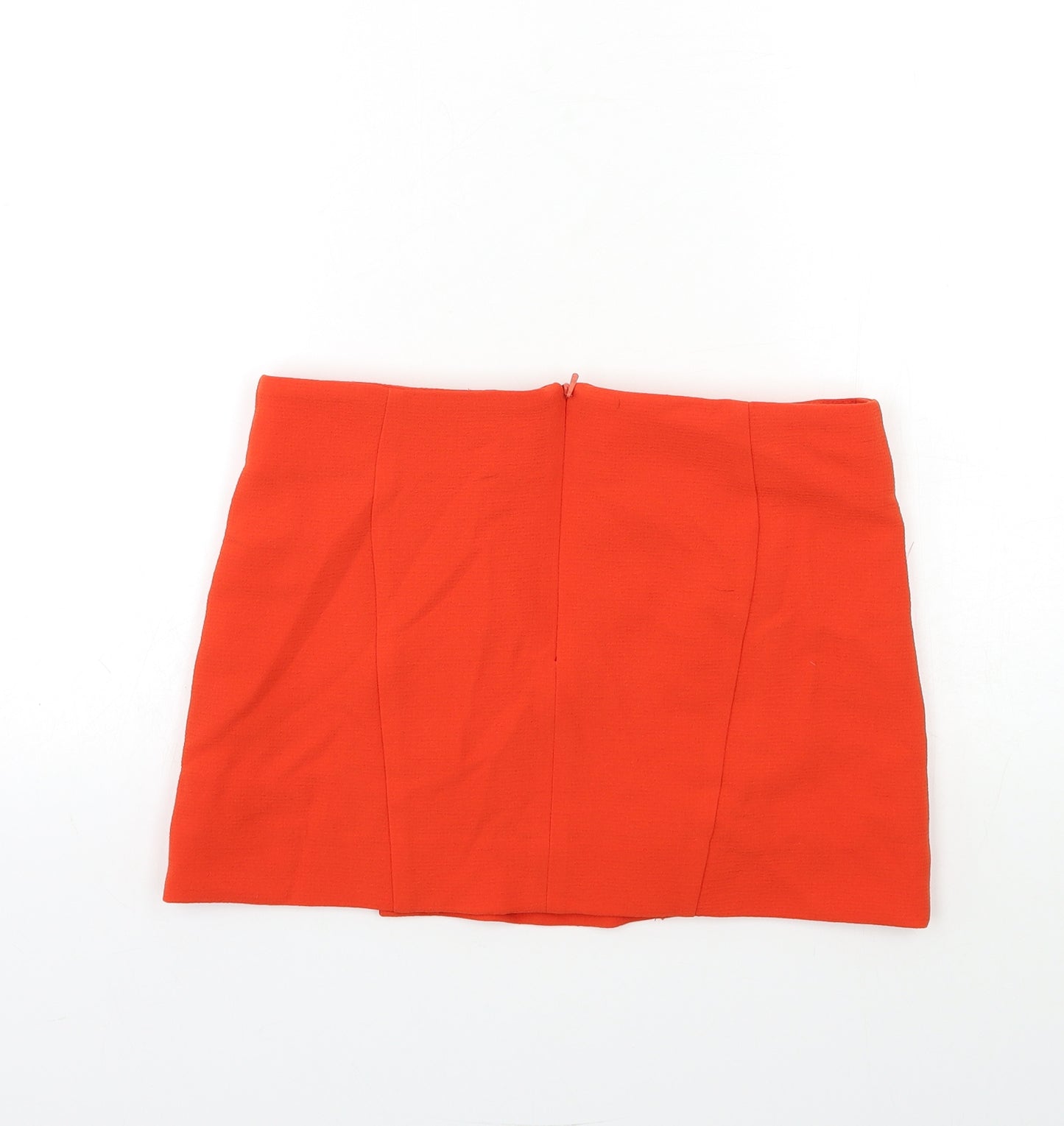 Topshop Womens Orange  Rayon Mini Skirt Size 8