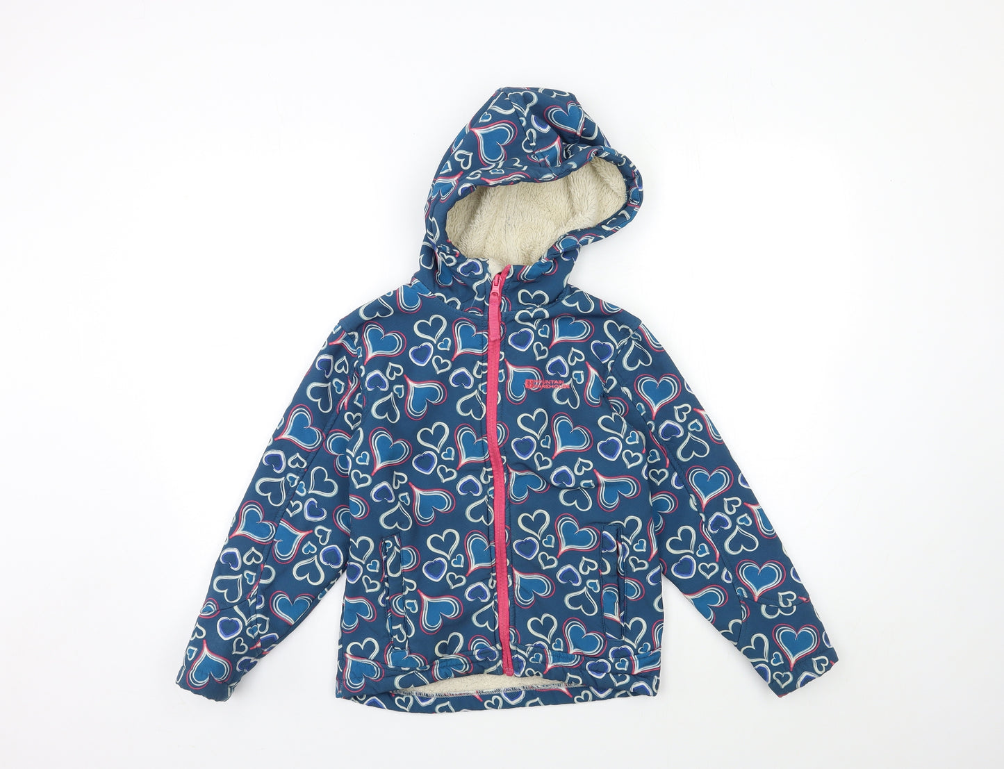 Mountain Warehouse Girls Blue Geometric  Overcoat Coat Size 9 Years