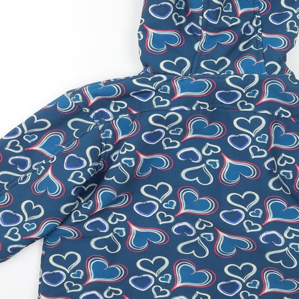 Mountain Warehouse Girls Blue Geometric  Overcoat Coat Size 9 Years