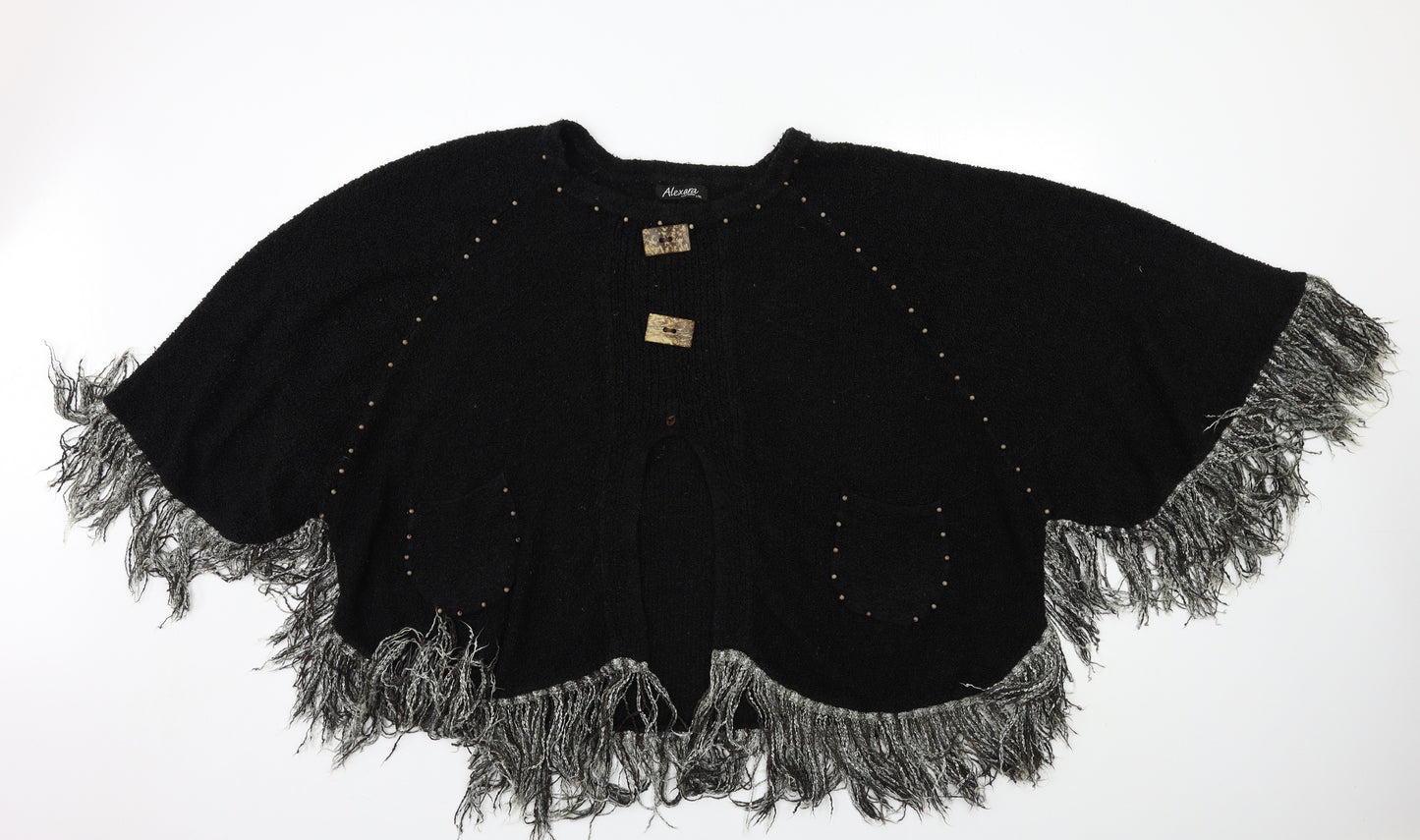 alexara Womens Black  Knit Pullover Jumper Size XL