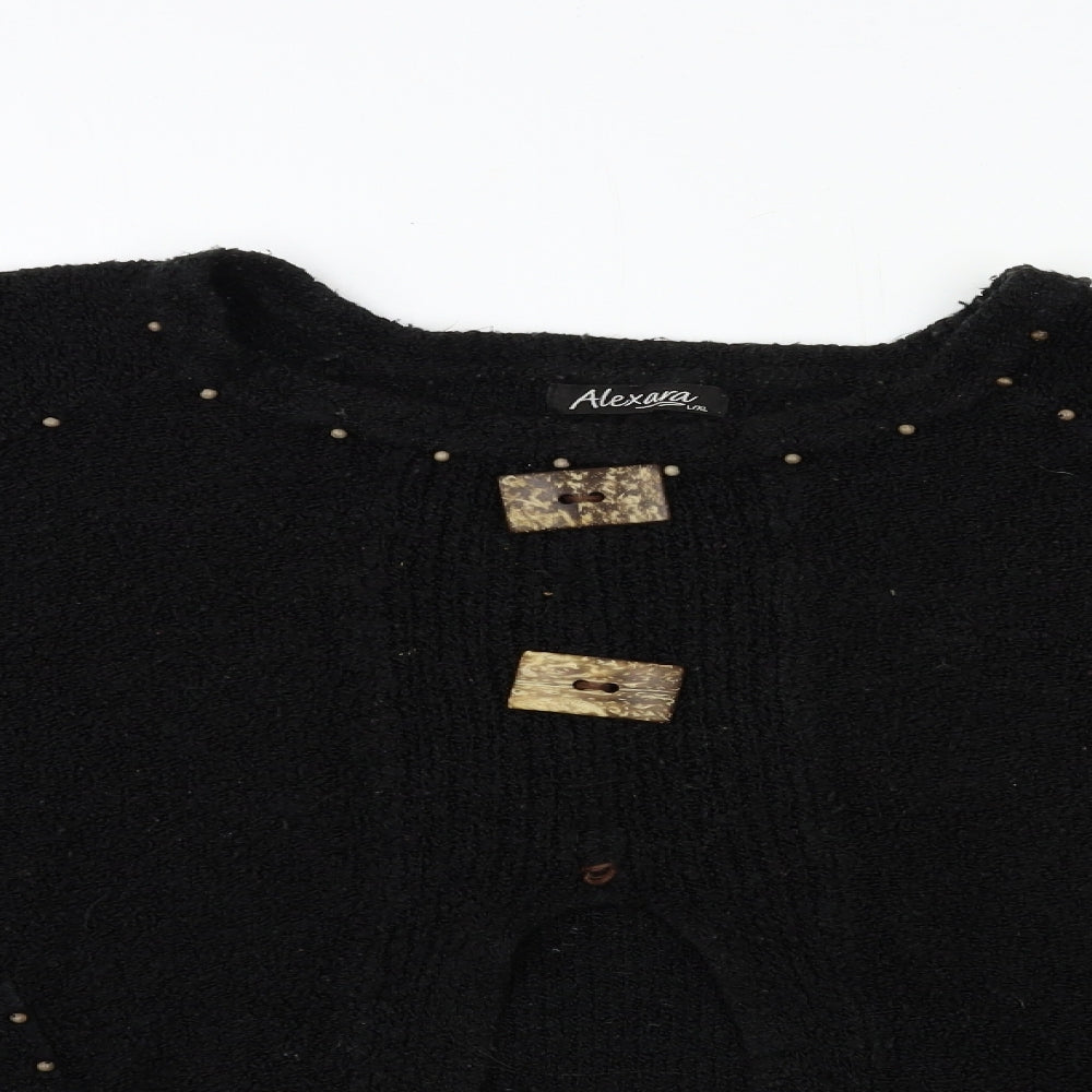 alexara Womens Black  Knit Pullover Jumper Size XL