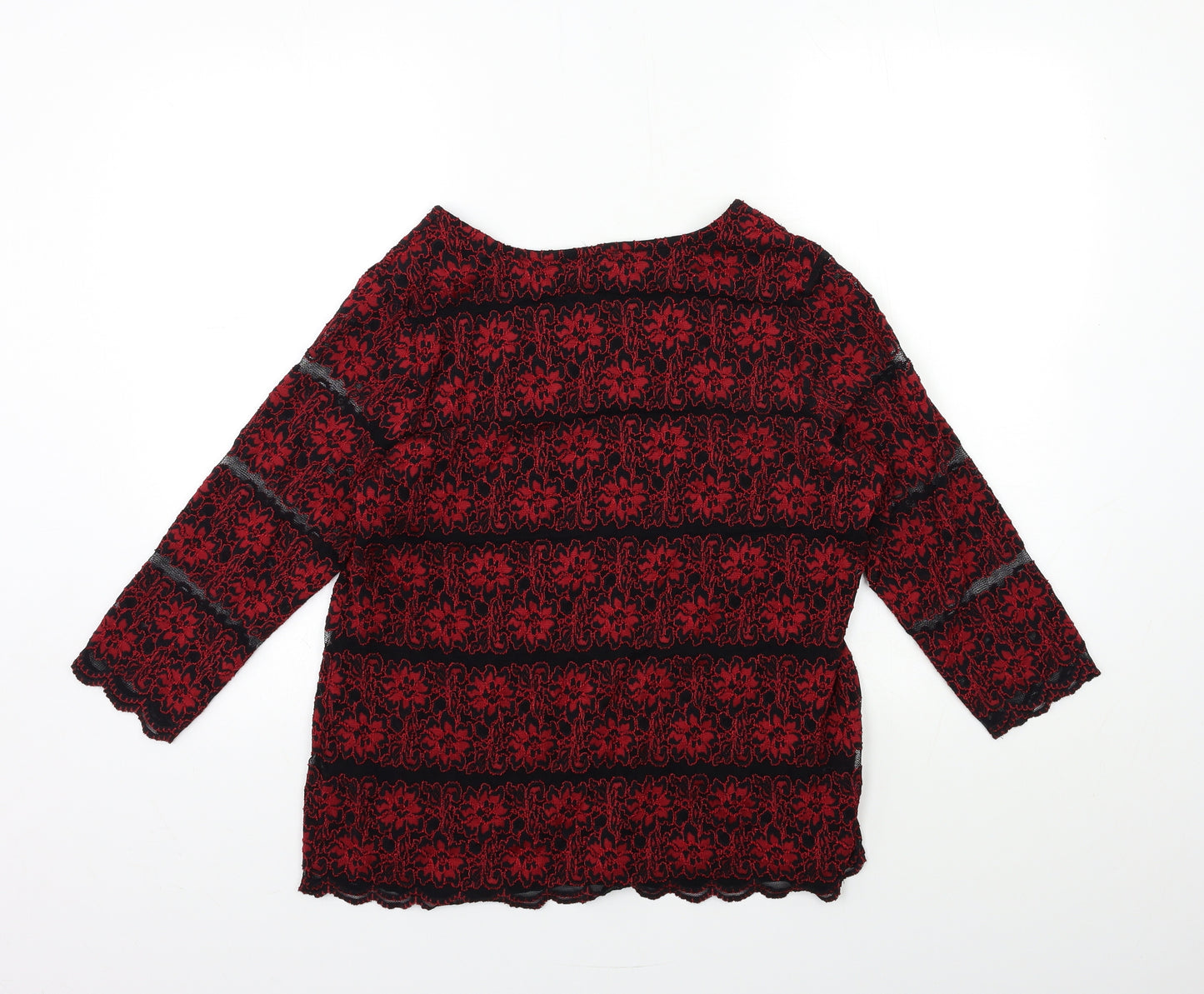 Marks and Spencer Womens Red Striped  Basic Blouse Size 16