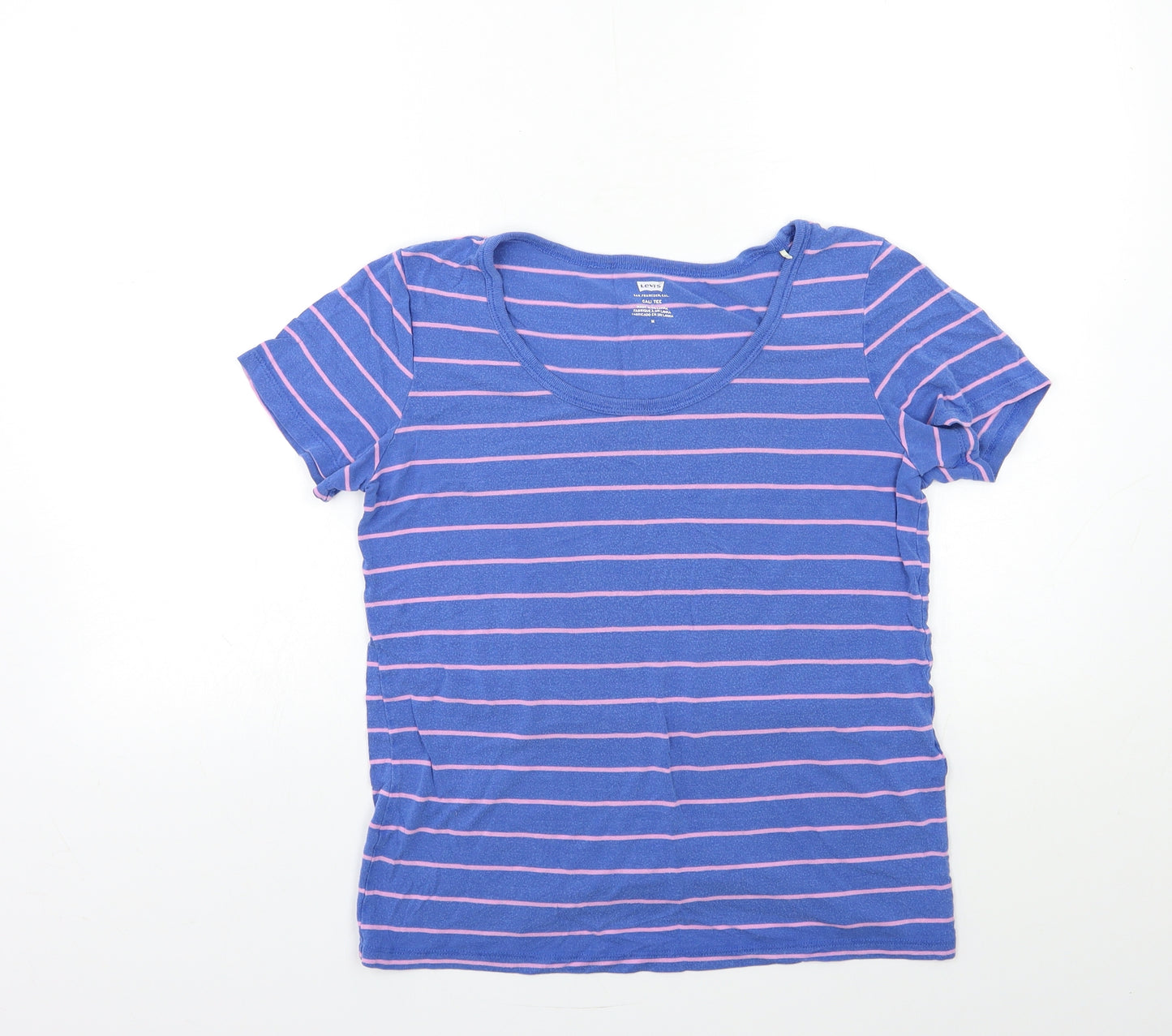 Levi's Womens Blue Striped  Basic T-Shirt Size M
