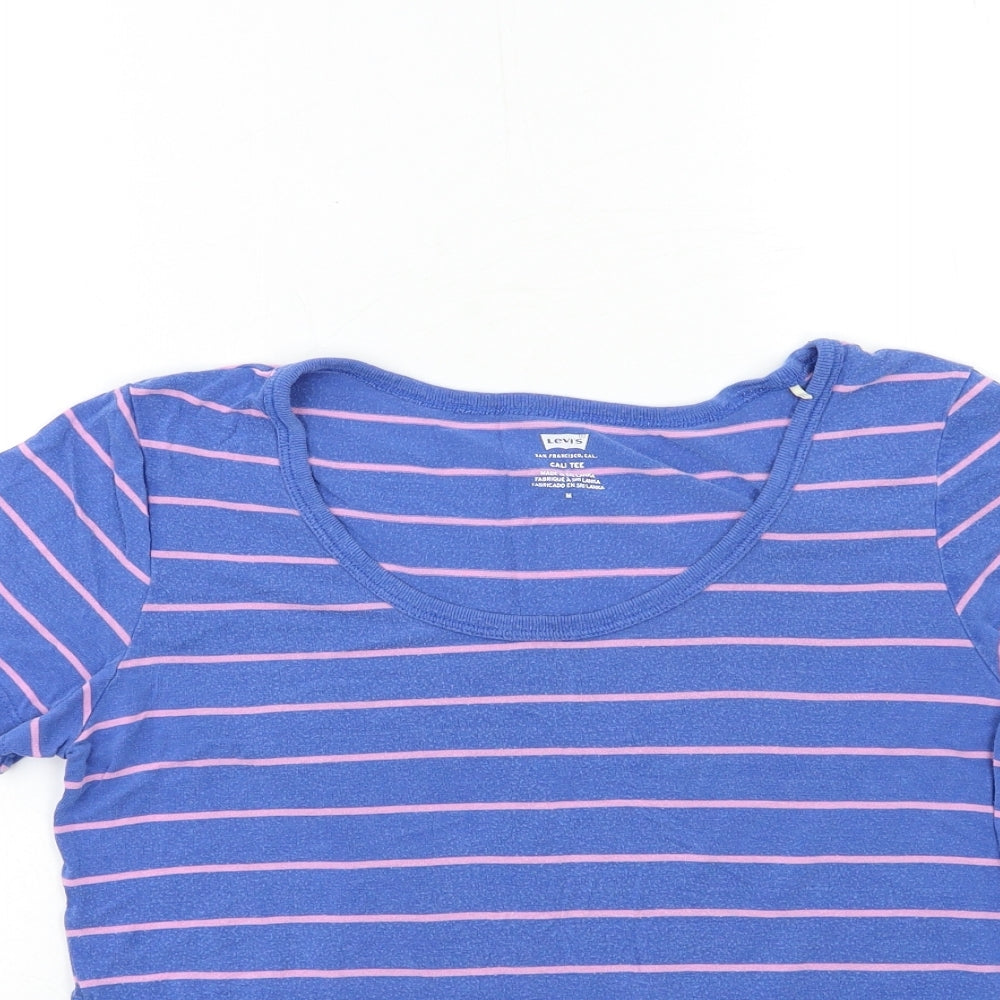 Levi's Womens Blue Striped  Basic T-Shirt Size M
