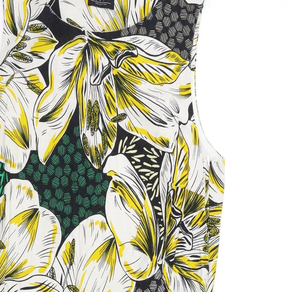 Papaya Womens Yellow Floral  A-Line  Size 16