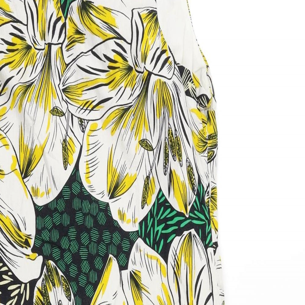 Papaya Womens Yellow Floral  A-Line  Size 16