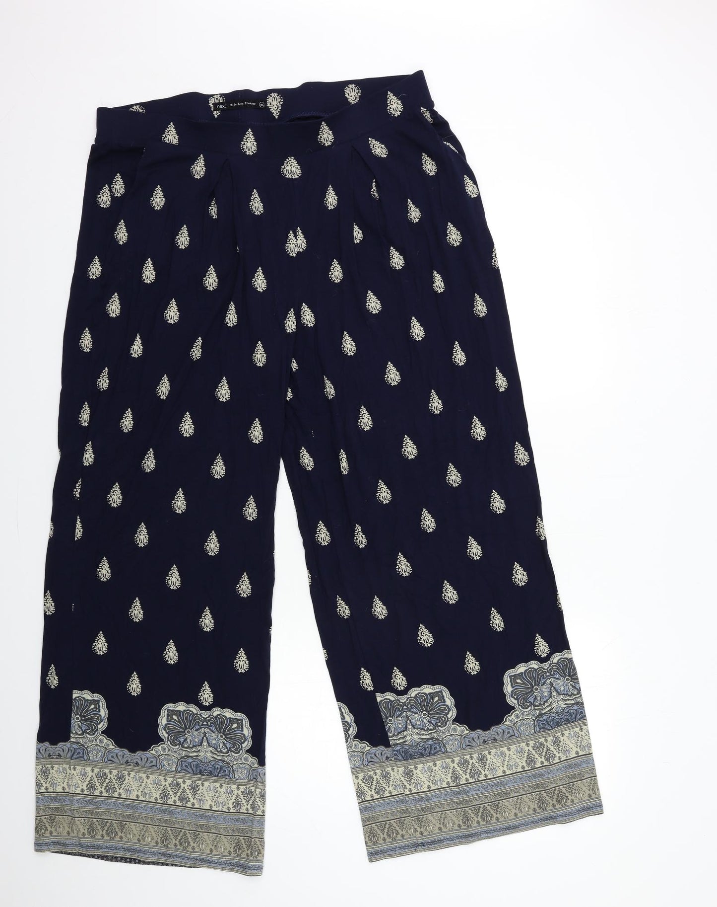 NEXT Womens Black Paisley  Trousers  Size 18 L29 in