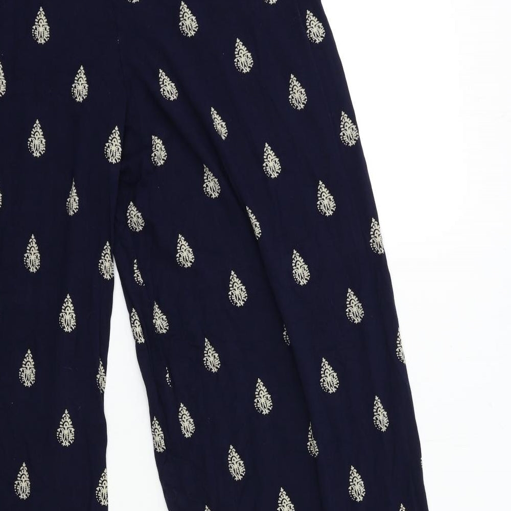 NEXT Womens Black Paisley  Trousers  Size 18 L29 in