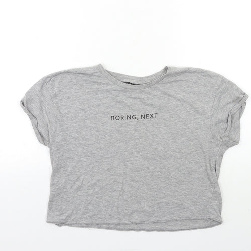 New Look Girls Grey   Basic T-Shirt Size 14 Years  - boring next
