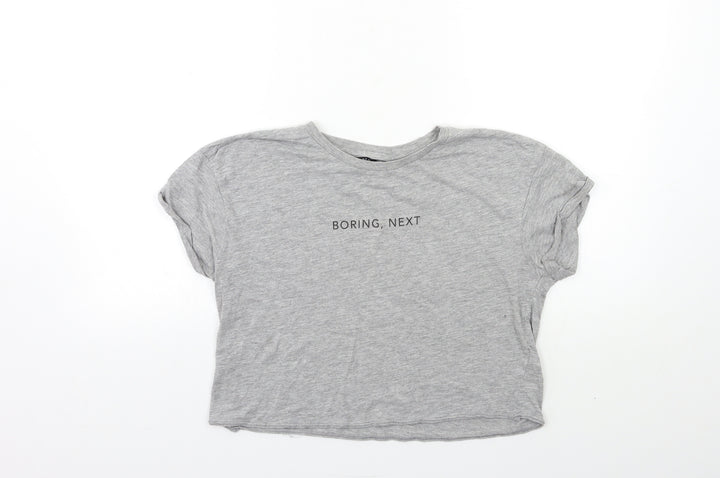 New Look Girls Grey   Basic T-Shirt Size 14 Years  - boring next