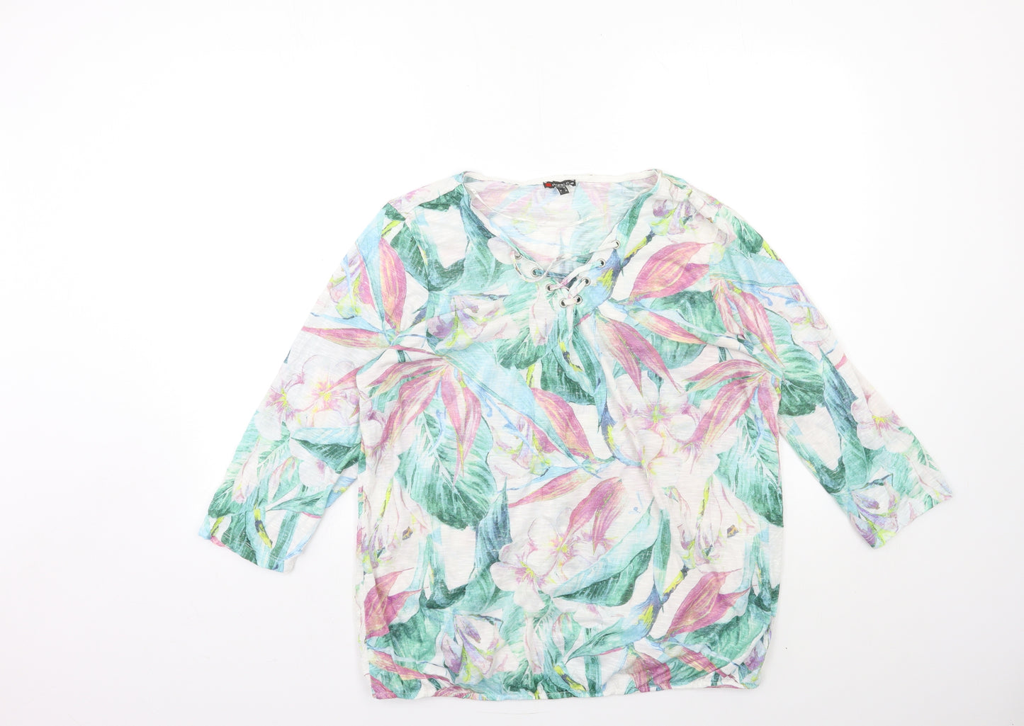 Street One Womens Blue Floral  Basic Blouse Size 14