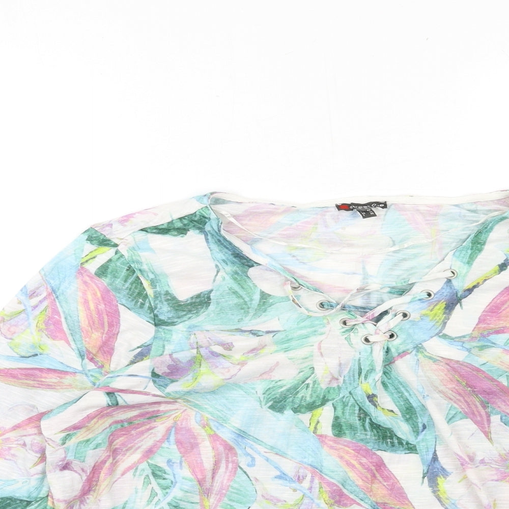 Street One Womens Blue Floral  Basic Blouse Size 14