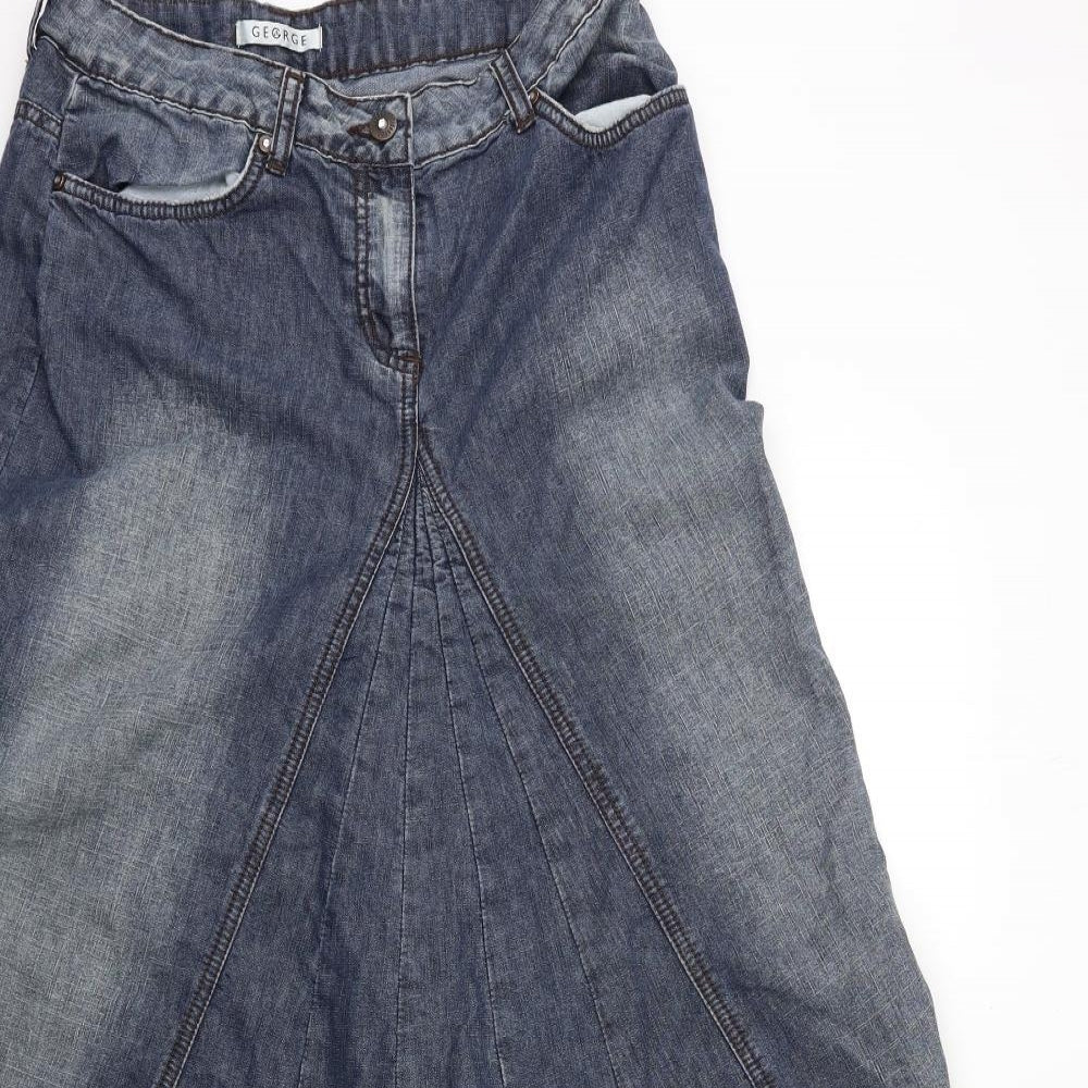George Womens Blue  Denim A-Line Skirt Size 10