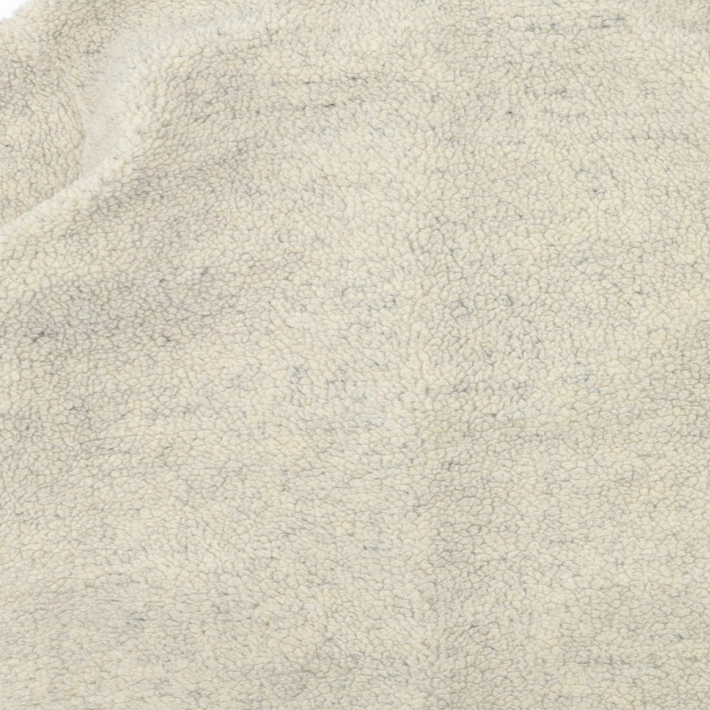 Classic Womens Beige  Fleece Overcoat Coat Size 16