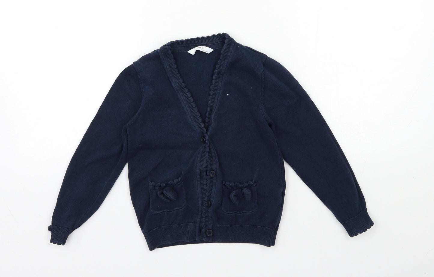 Marks and Spencer Girls Blue  Knit Cardigan Jumper Size 3-4 Years