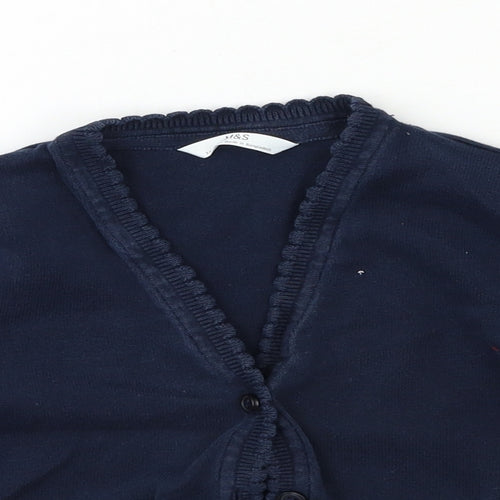 Marks and Spencer Girls Blue  Knit Cardigan Jumper Size 3-4 Years