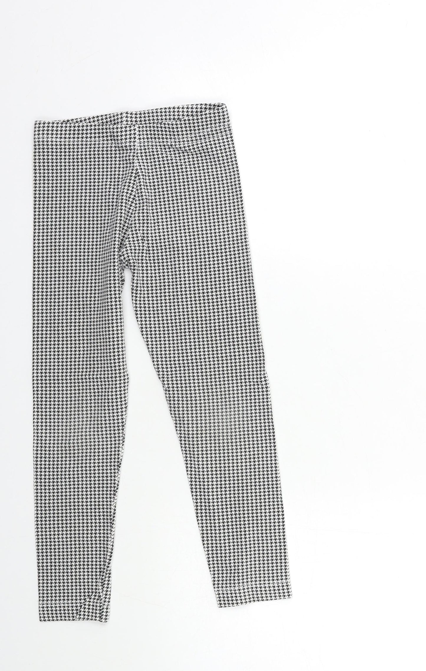 Primark Girls Black Houndstooth  Pedal Pusher Trousers Size 7-8 Years