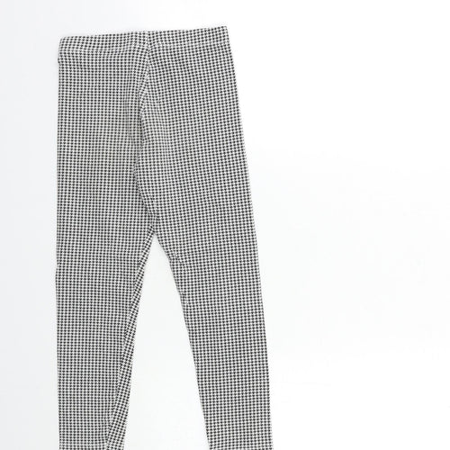 Primark Girls Black Houndstooth  Pedal Pusher Trousers Size 7-8 Years