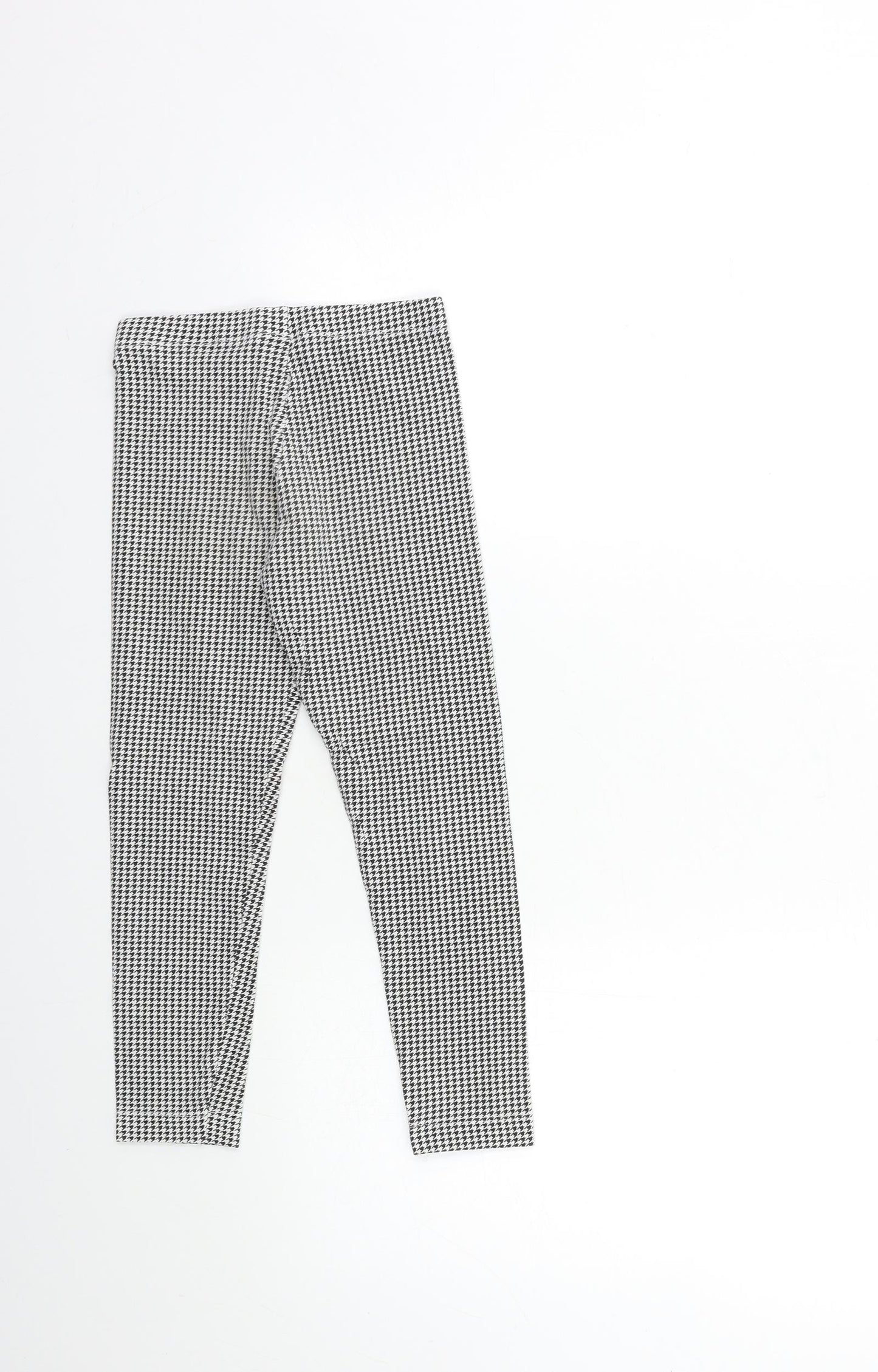 Primark Girls Black Houndstooth  Pedal Pusher Trousers Size 7-8 Years