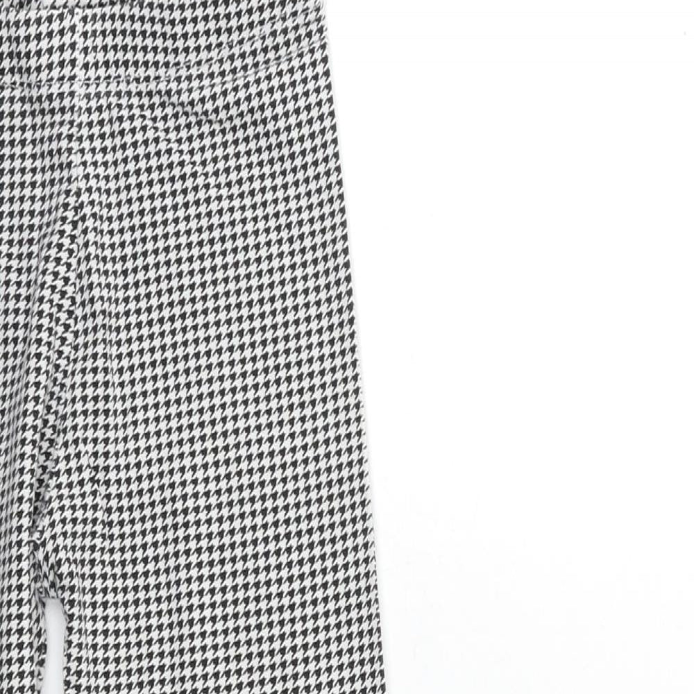 Primark Girls Black Houndstooth  Pedal Pusher Trousers Size 7-8 Years
