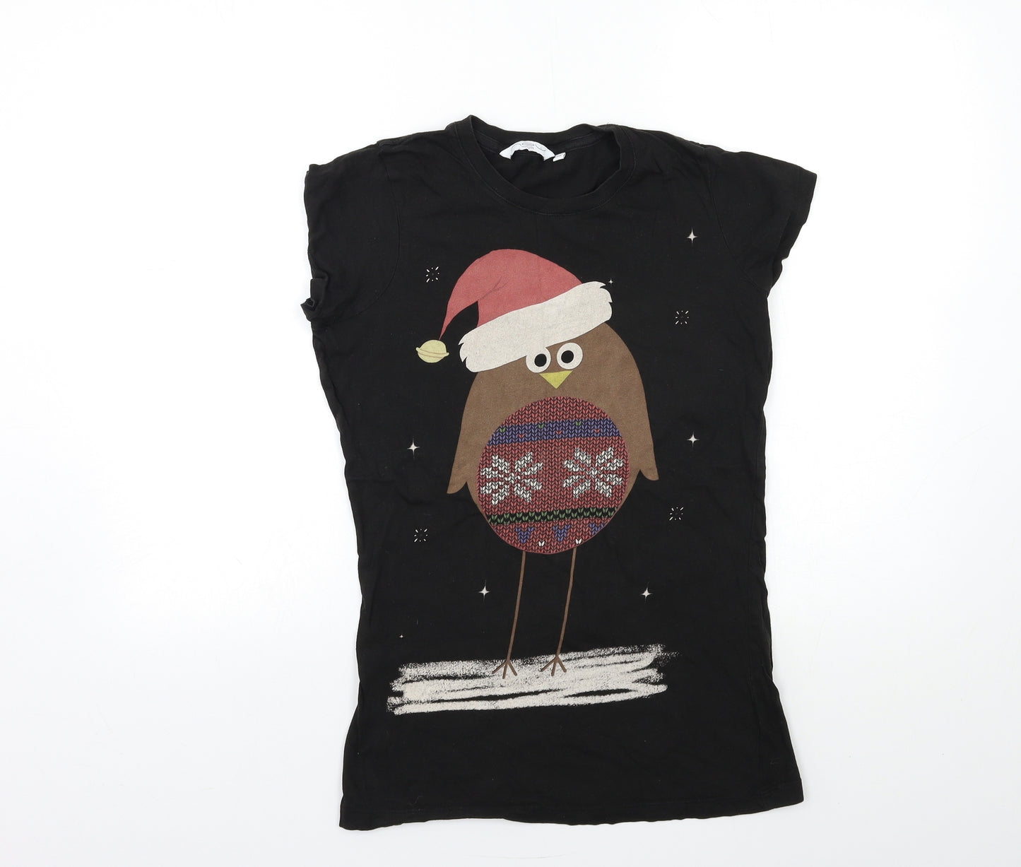 New Look Womens Black   Basic T-Shirt Size 10  - christmas