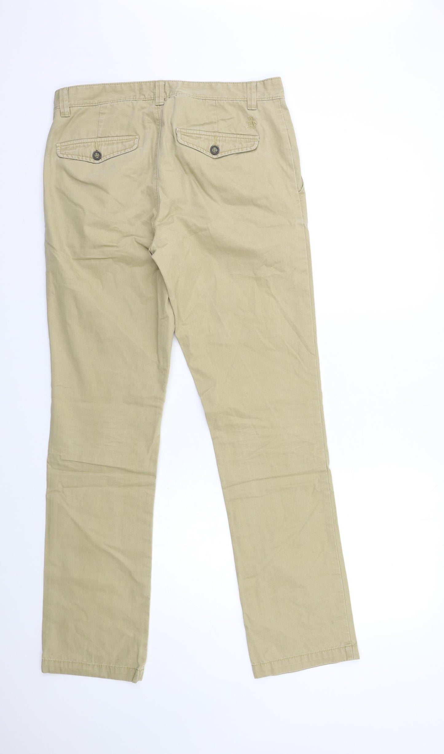 Penguin Mens Beige   Chino Trousers Size 32 in L32 in