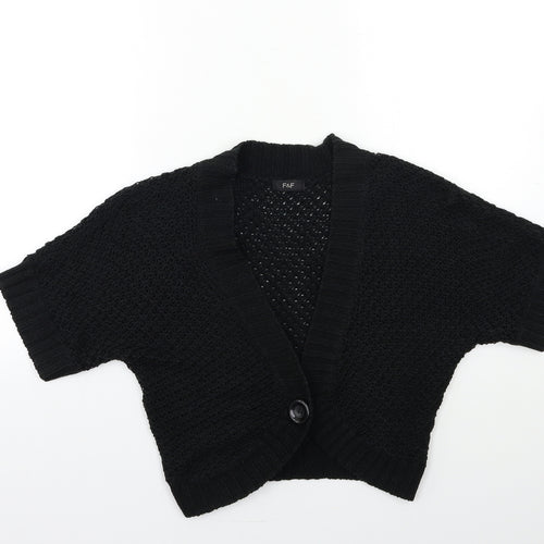 F&F Womens Black  Knit Cardigan Jumper Size 12