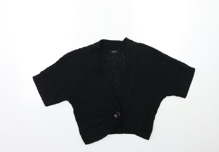F&F Womens Black Knit Cardigan Jumper Size 12