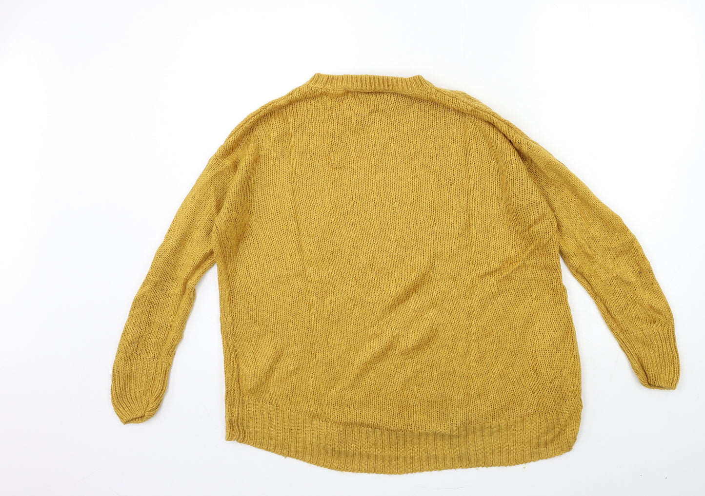 New Look Womens Yellow  Knit Pullover Jumper Size S