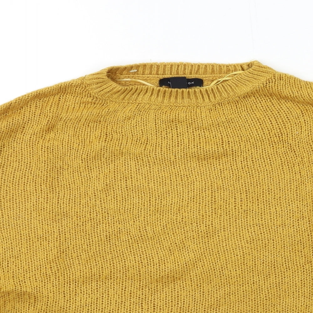 New Look Womens Yellow  Knit Pullover Jumper Size S