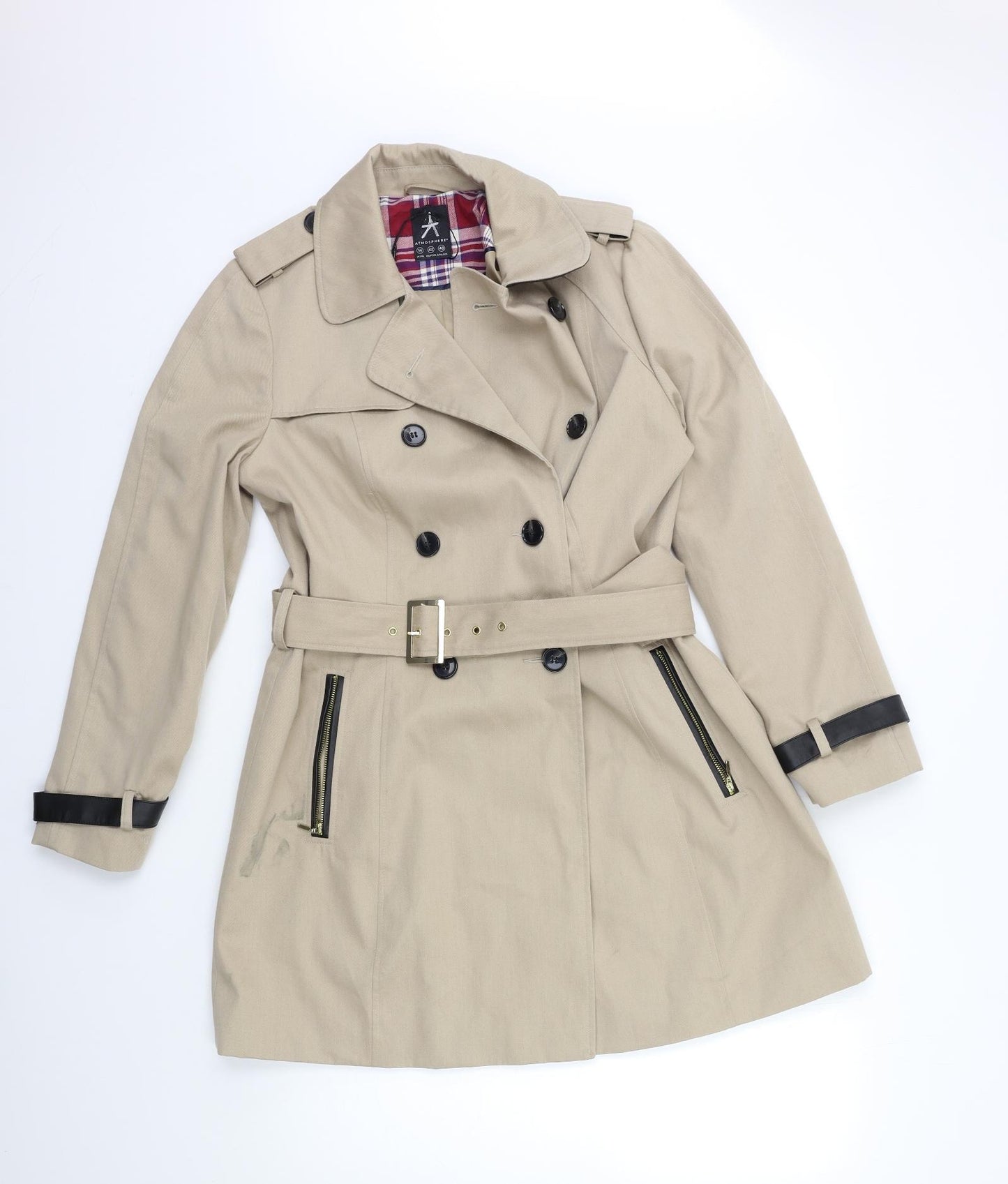 Atmosphere Womens Beige   Trench Coat Coat Size 14