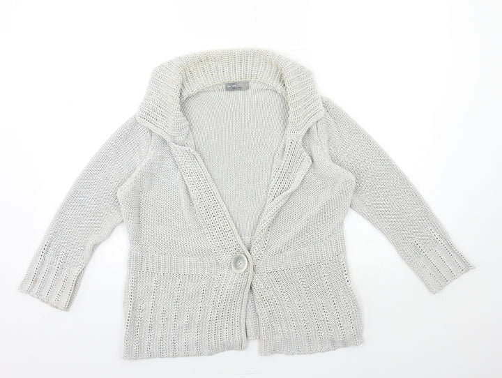 Per Una Womens Grey Knit Cardigan Jumper Size S