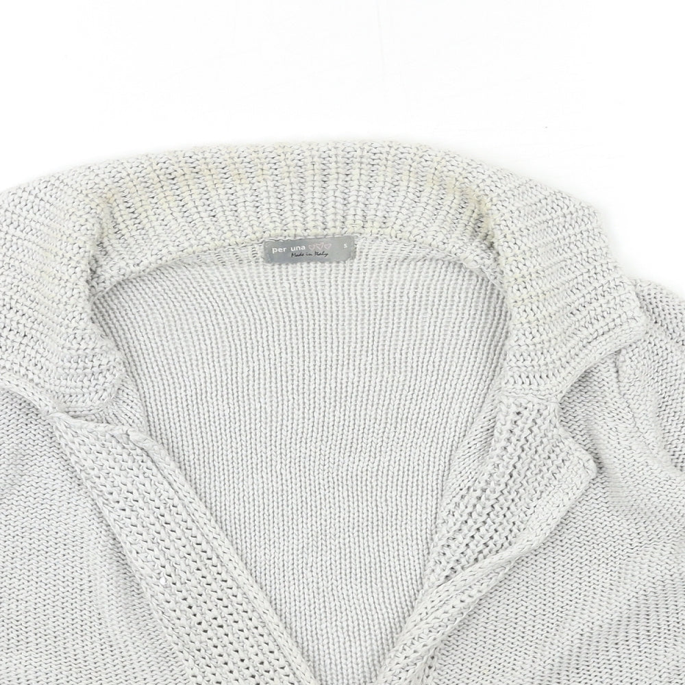 Per Una Womens Grey  Knit Cardigan Jumper Size S