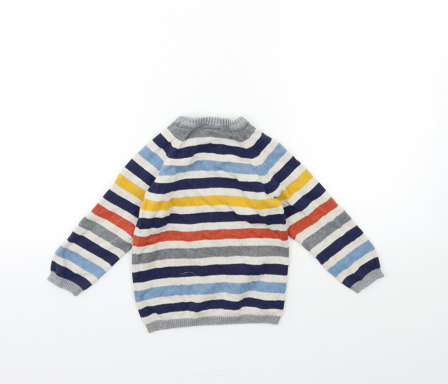 H&M Boys Grey Striped Knit Pullover Jumper Size 2-3 Years
